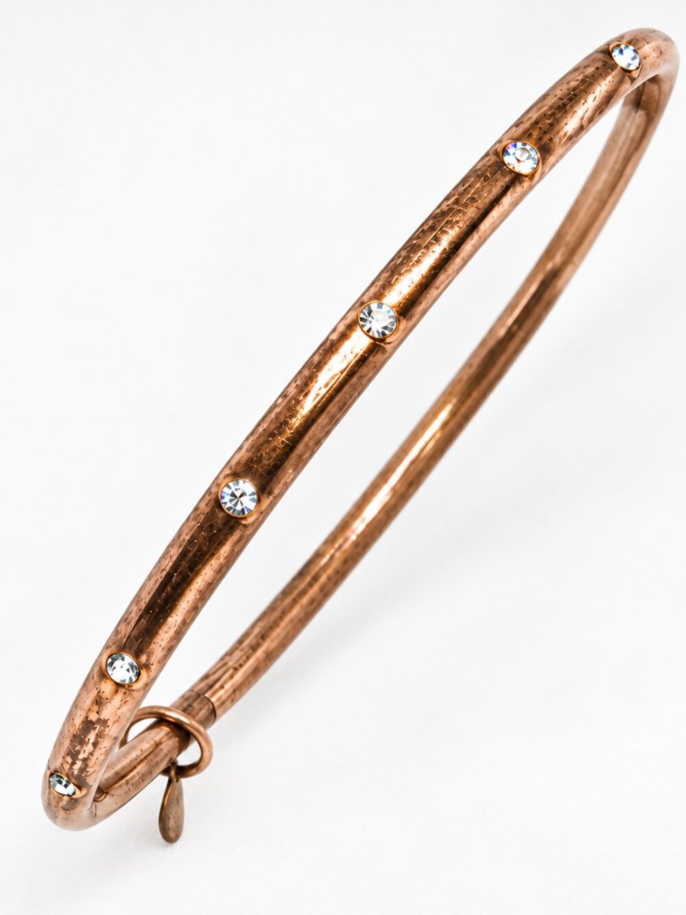 LBVYR Yves Rocher Rose Gold Tone Rhinestone Bangle Bracelet